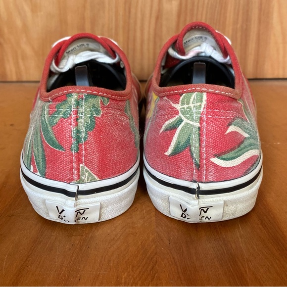 Womens 7.5 Vans Off The Wall Low Floral Sneakers Red Green SEF1112 - Picture 4 of 8